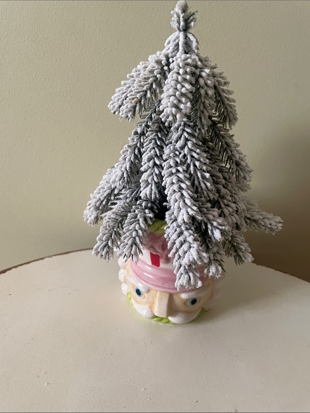 Christmas Flocked tree pastel Nutcracker Decor